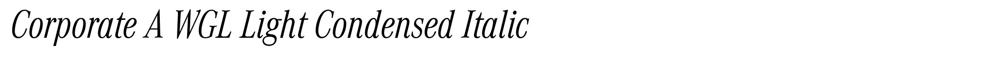 Corporate A WGL Light Condensed Italic image